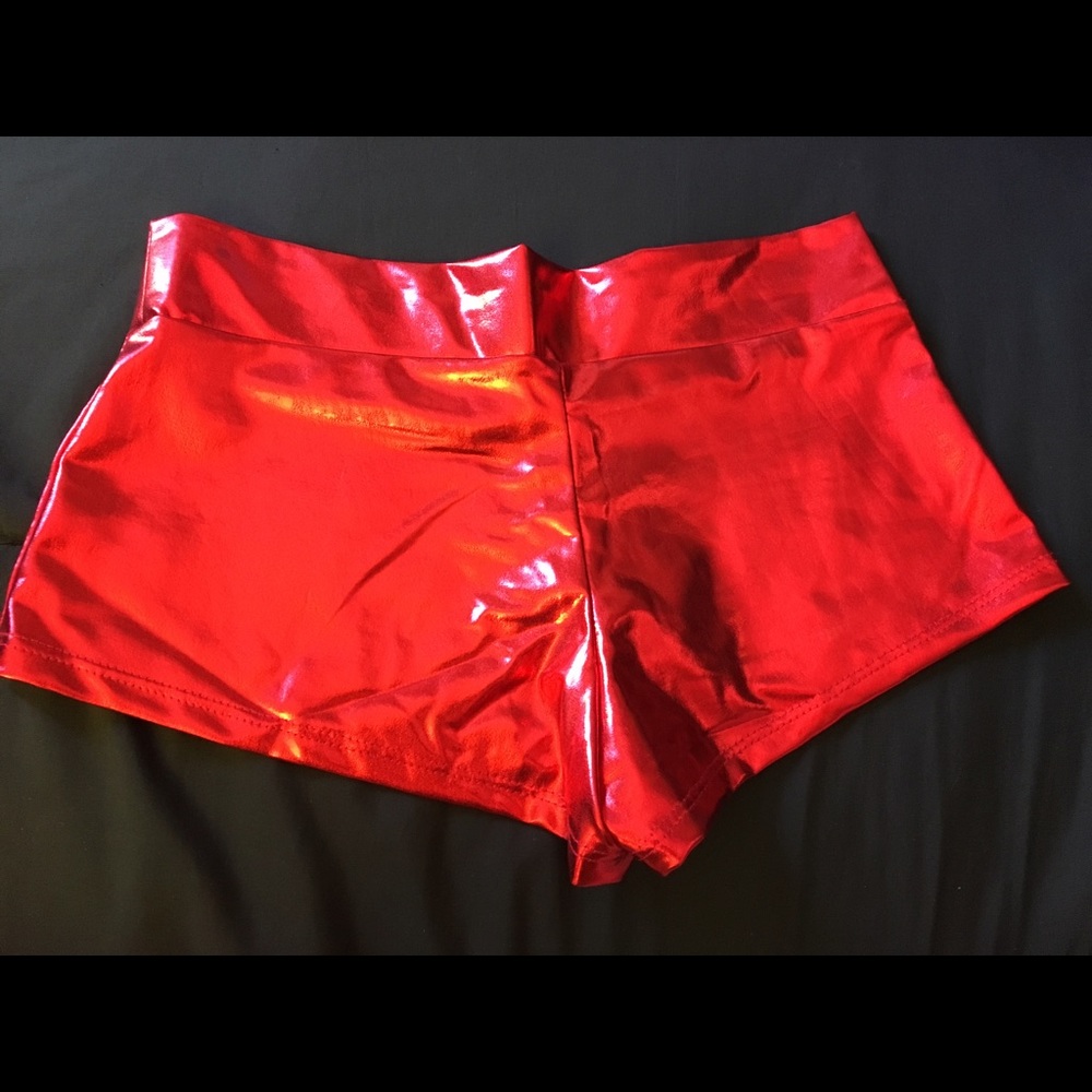 Metallic rave shorts