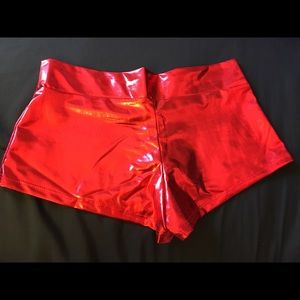 Metallic rave shorts