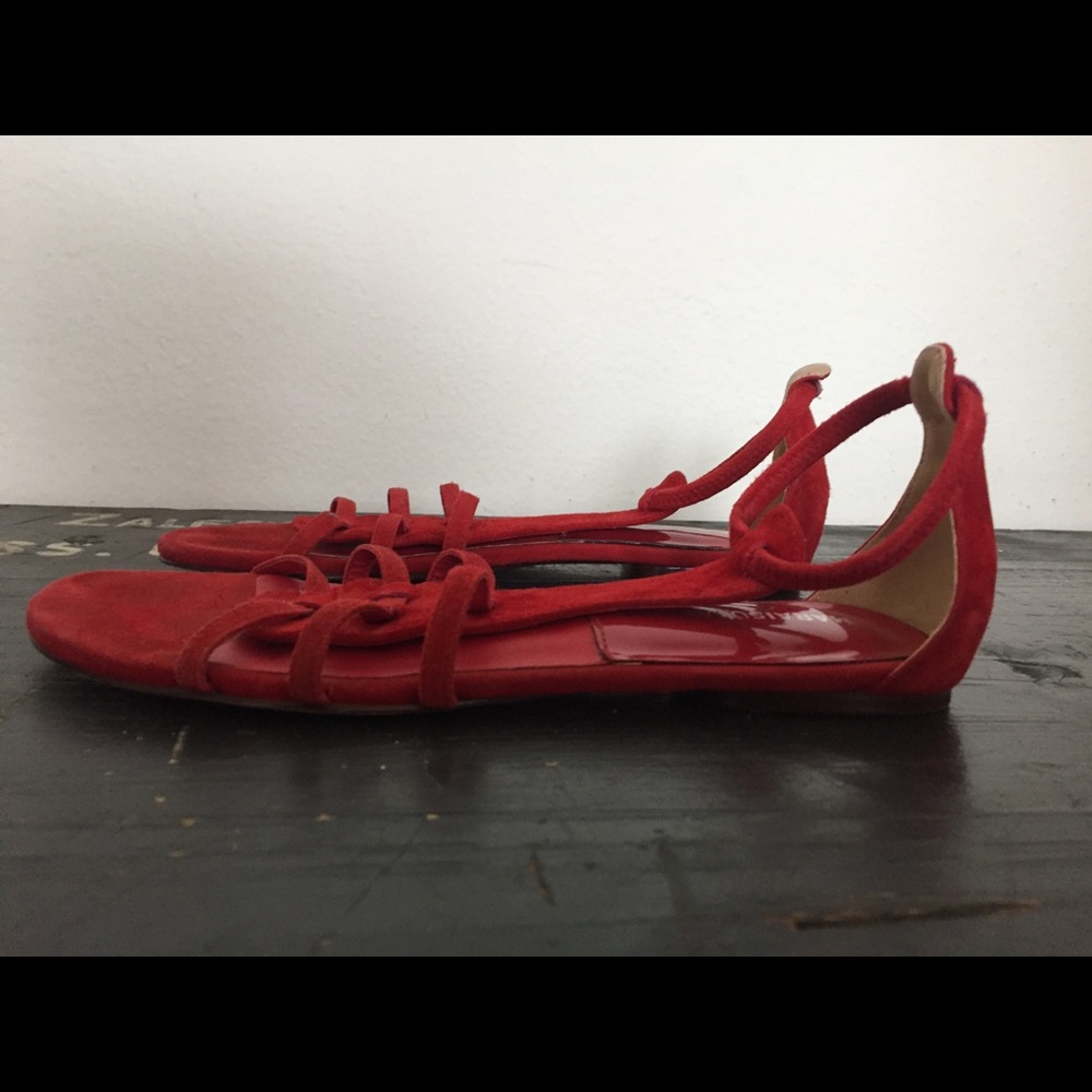 Red suede sandals from Marais USA