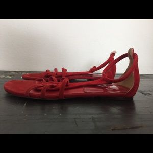 Red suede sandals from Marais USA