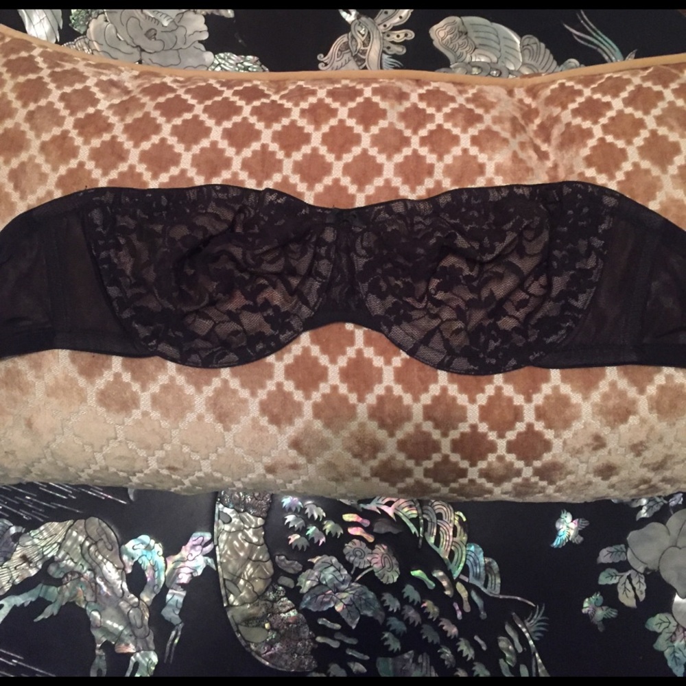 DKNY strapless bra black lace 32C