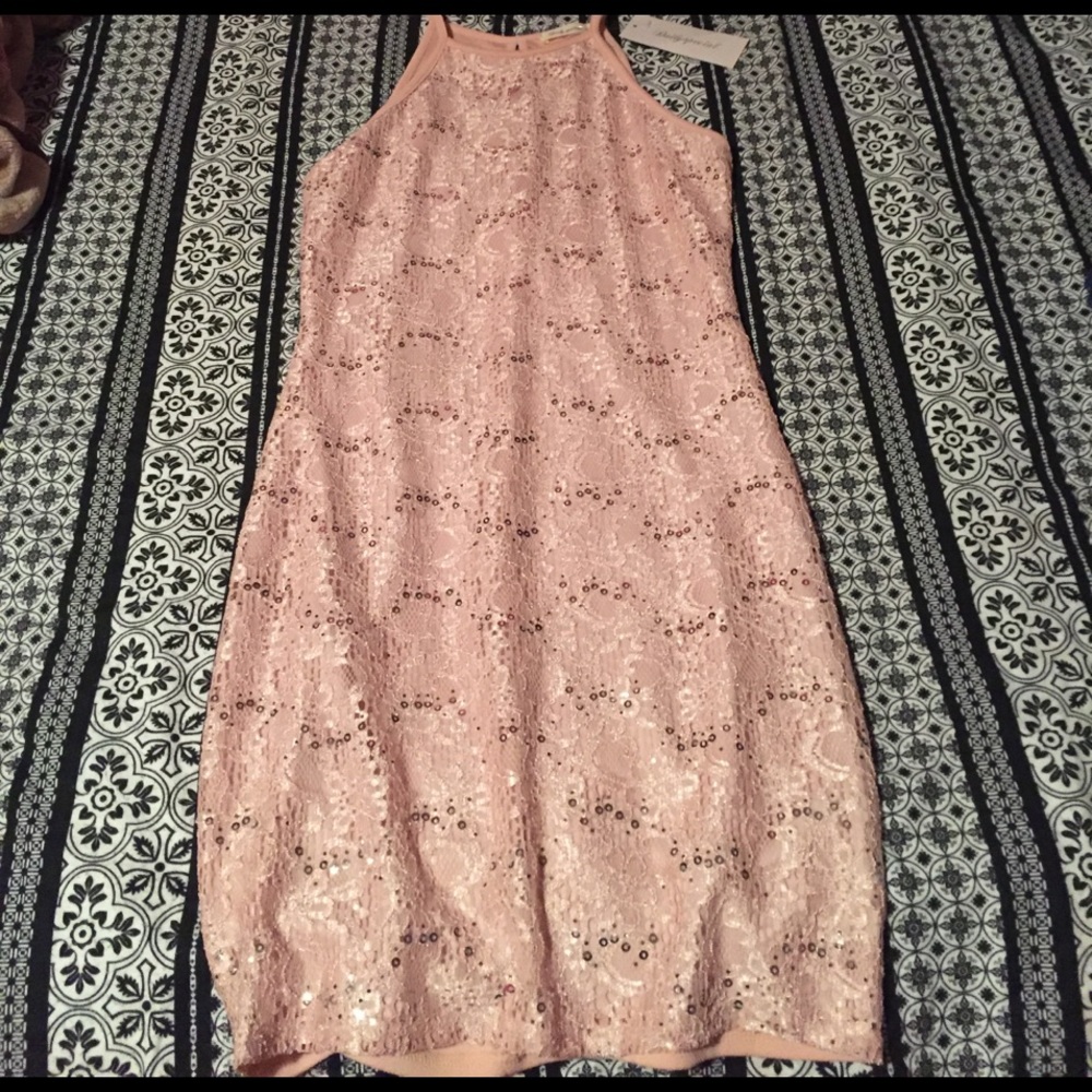 Pink lace dress