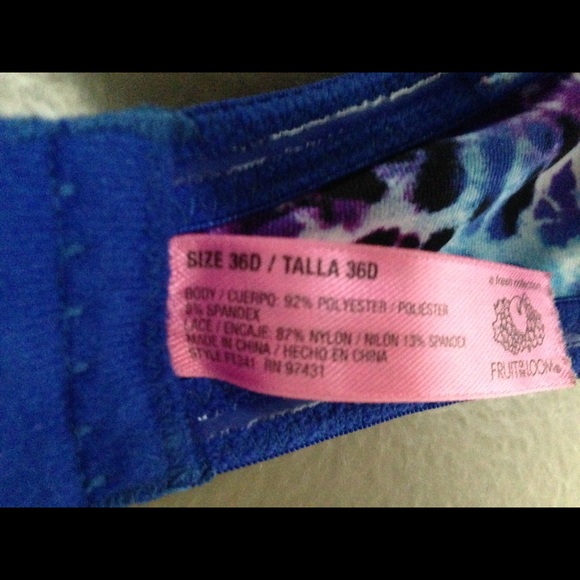 Blue Leopard Print Lace Bra - Picture 2 of 2