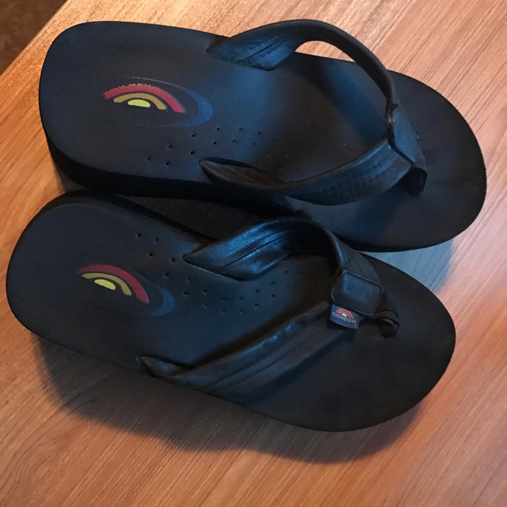 Rainbow platform flip flops