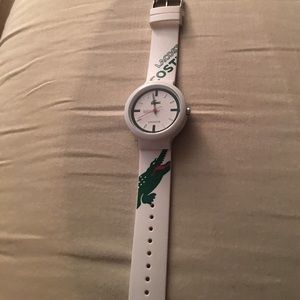 Men's white Lacoste watch