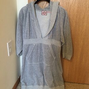 Juicy couture sz large gray hooded sweater dress