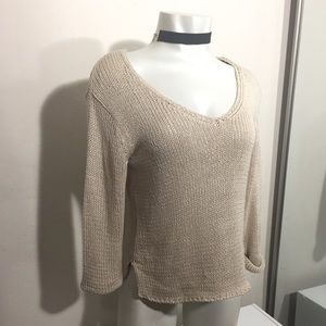 LIGHT NUDE V NECK SWEATER
