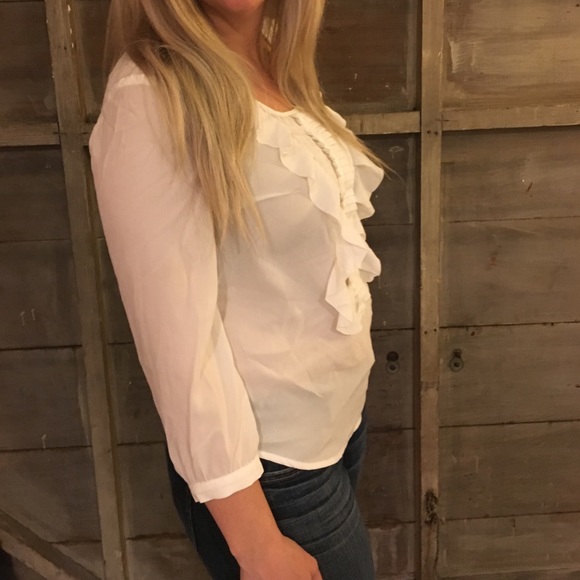 White Ruffle Blouse - Picture 2 of 3