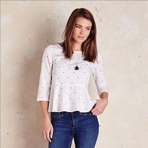 Anthropologie Maeve Dotty Peplum Top Anthropologie Maeve Dotty Peplum Top