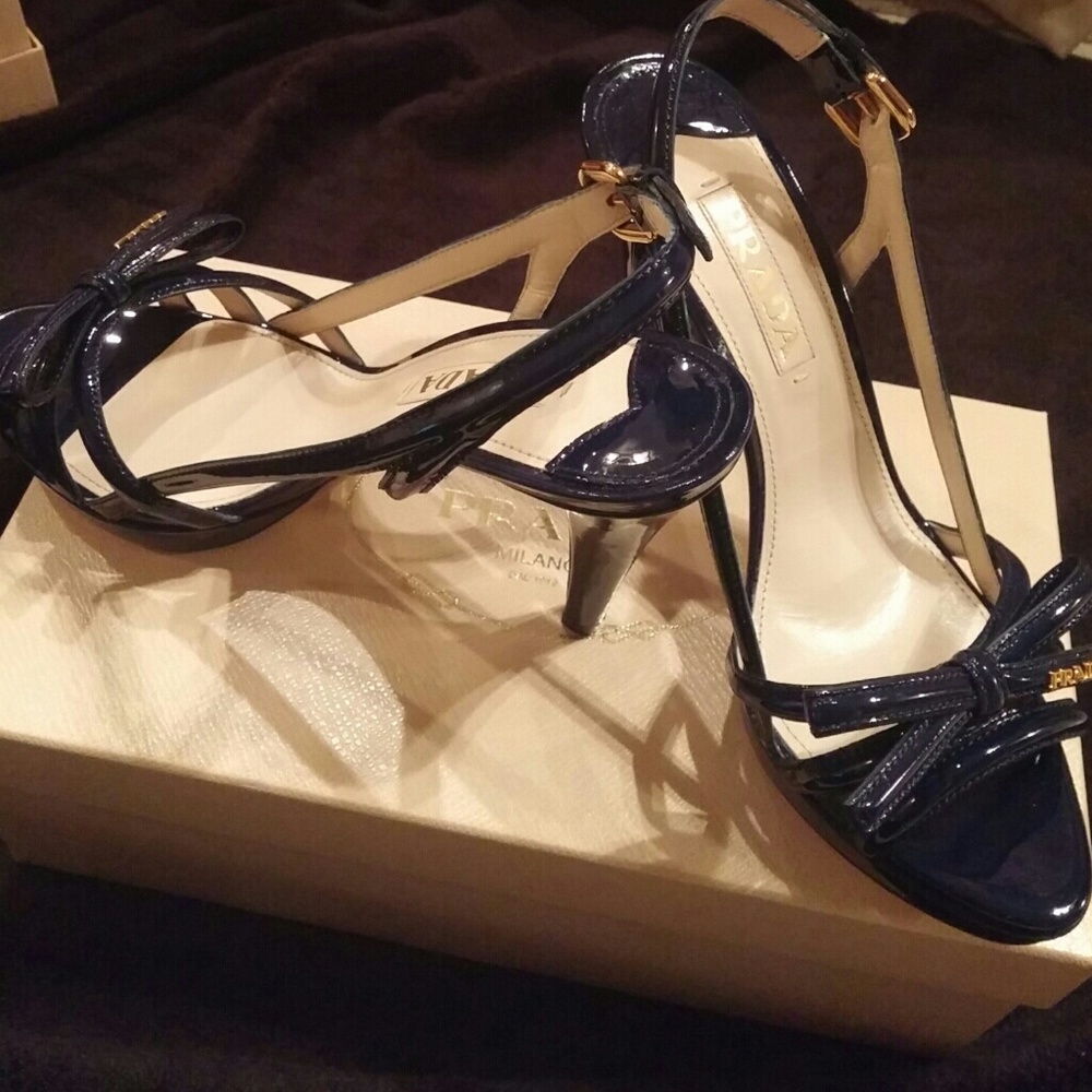 Prada Royal Blue Strappy Sandal