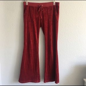 Juicy Couture Red Suede Sweatpants