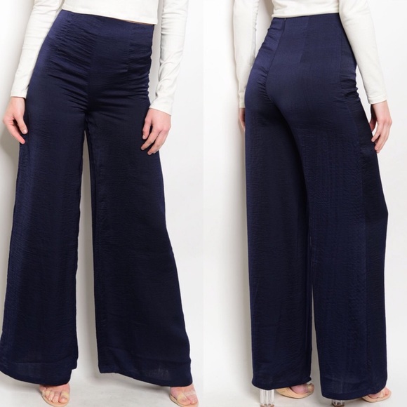 The O Boutique Pants - 🎉CLEARANCE🎉 Navy High Waist Dressy Palazzo Pants