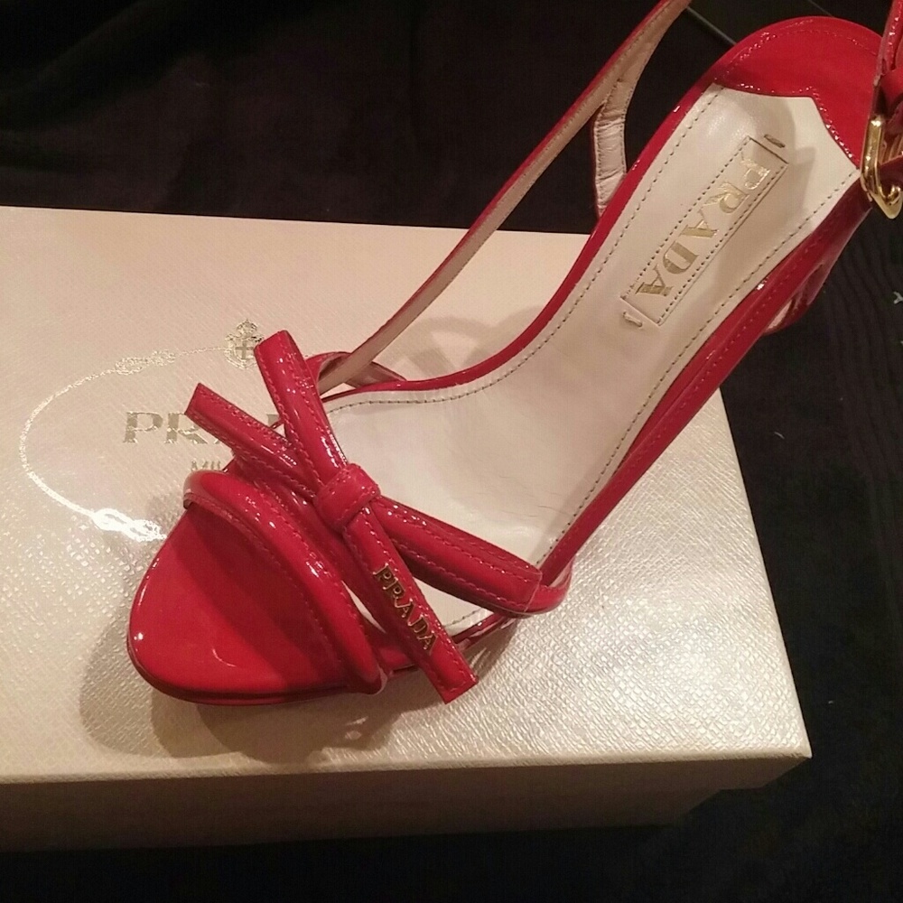 Prada Candy Apple Red Sling Back