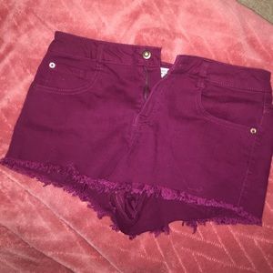 HIGH waisted burgundy shorts