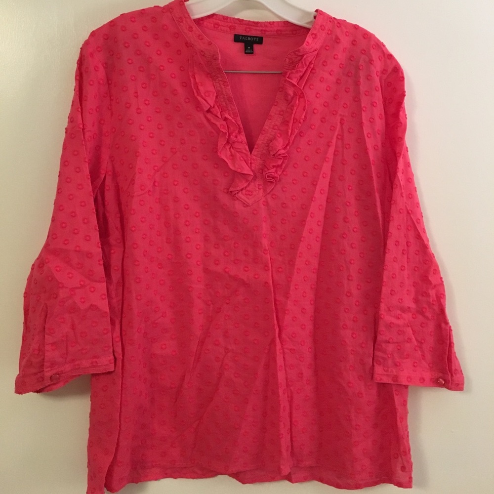 TALBOTS Fun Dot Tunic Blouse