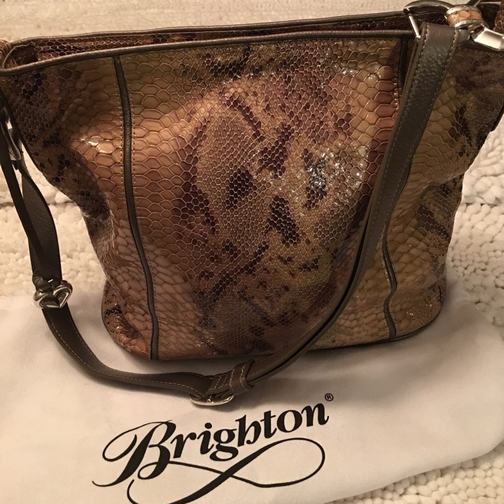 Brighton Andie Pretty tough snakeskin tote