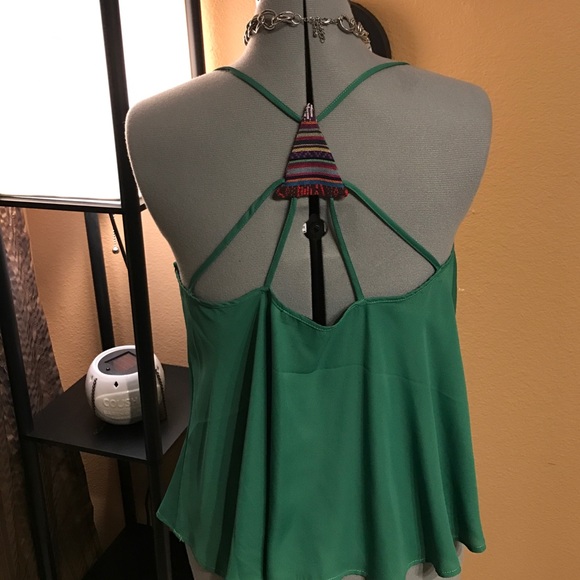 Green chiffon blouse - Picture 3 of 4