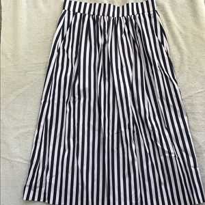 Zara striped midi skirt