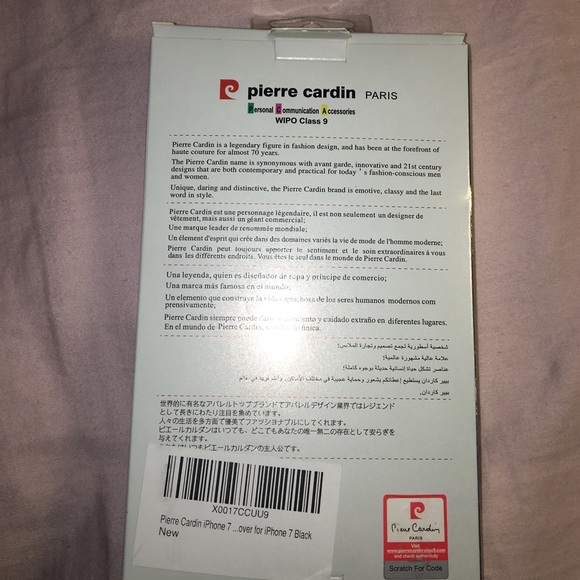 Black new leather iPhone 7 case Pierre Cardin - Picture 3 of 4