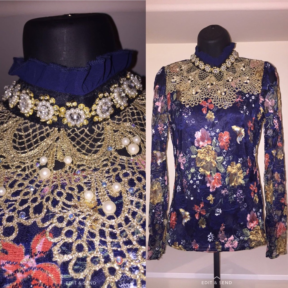 Kate spade sweater with stunning jeweled neckline