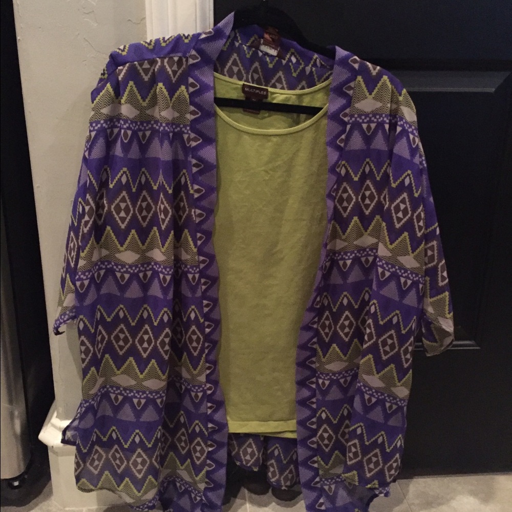 Kimono with sleeveless shirt