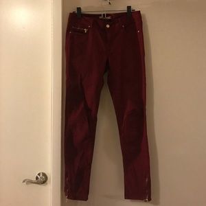 Zara dark red skinny jeans