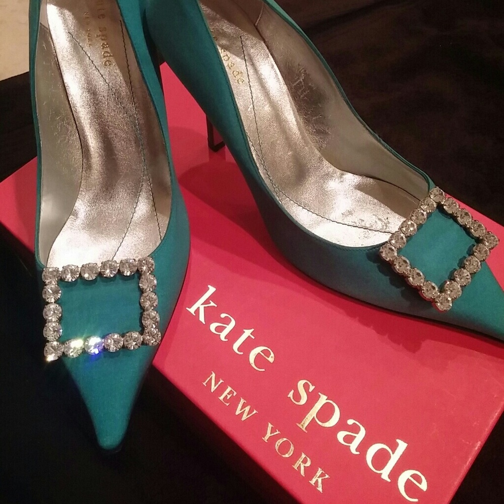 Kate Spade Satin Rhinestone Buckle Pump