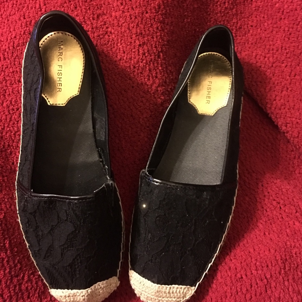 Marc Fisher Black Lace Espadrilles