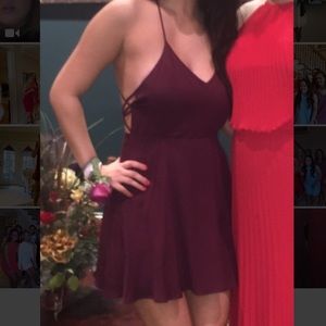 BURGUNDY tobi dress with cool cross back