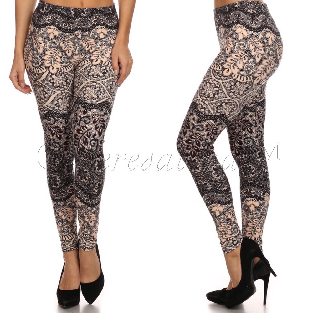❤️ LAST! Mega Soft Brushed Lace Print Leggings