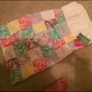 Lilly Pulitzer strapless patented dress