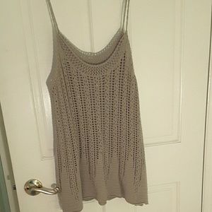Taupe crocheted express tank
