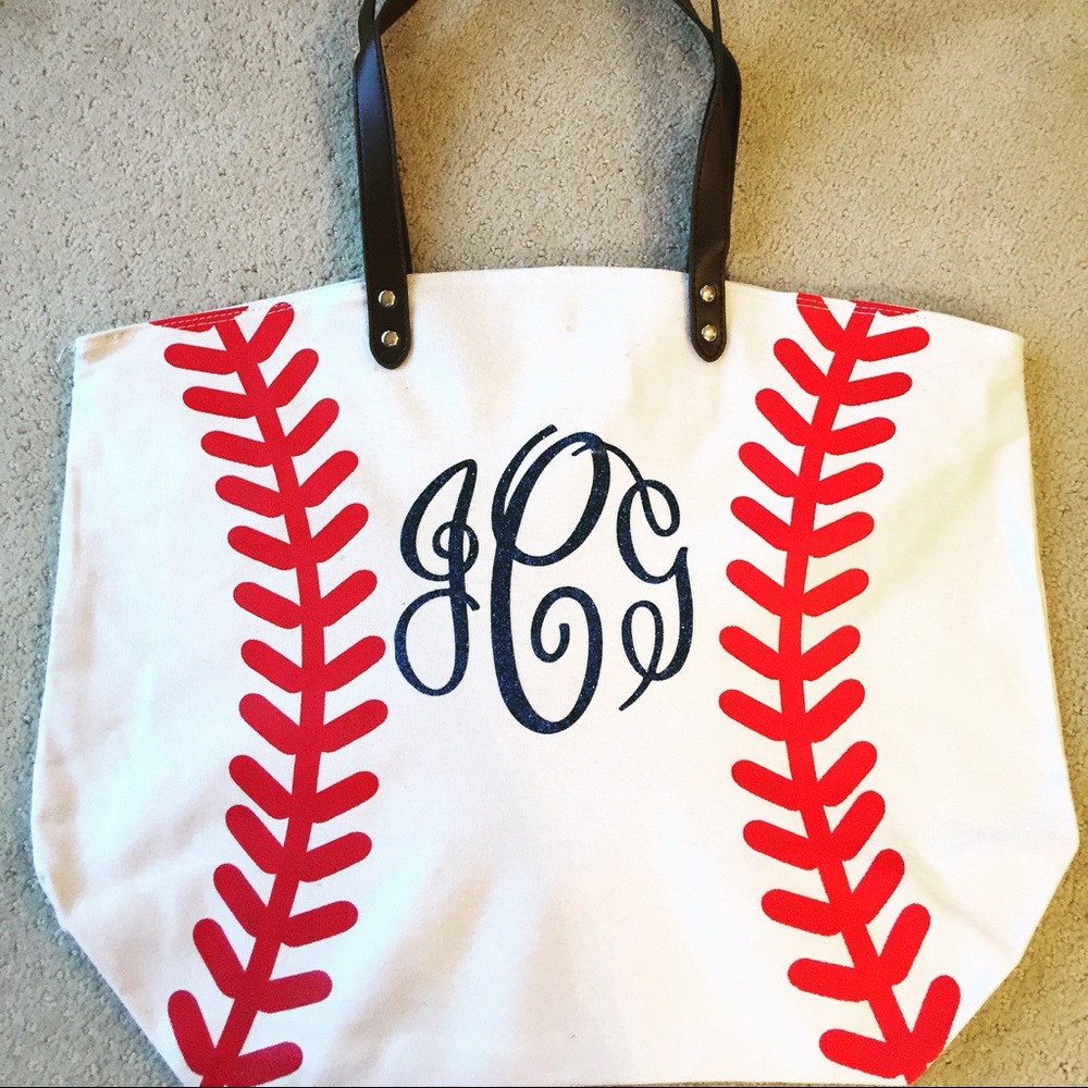 Monogram Baseball Tote