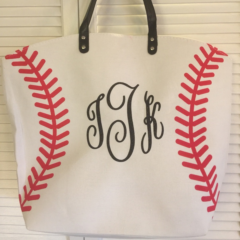 Monogram Baseball Tote - Picture 2 of 3