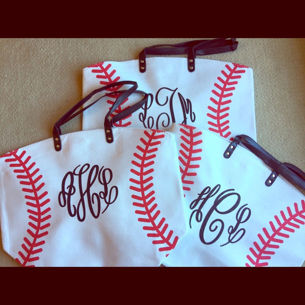 Monogram Baseball Tote - Picture 3 of 3
