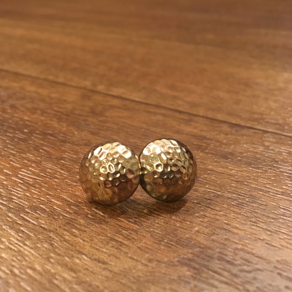 Gold stud earrings
