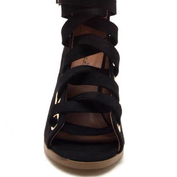 Black Laced Heel Booties - Picture 2 of 7