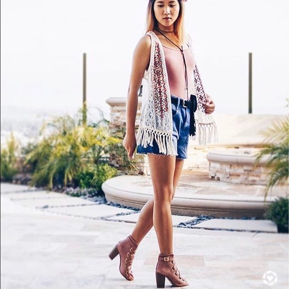 Black Laced Heel Booties - Picture 4 of 7