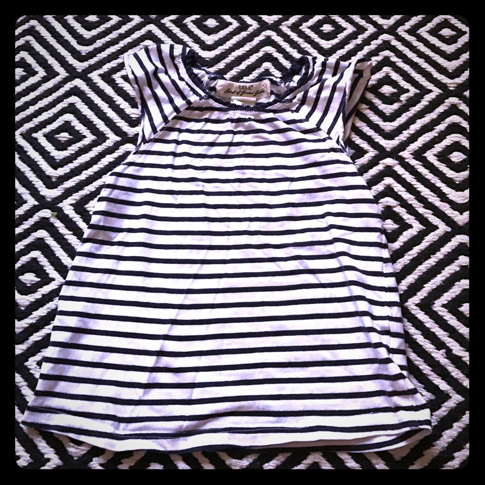 H&M Girls Cap Sleeve Striped Top