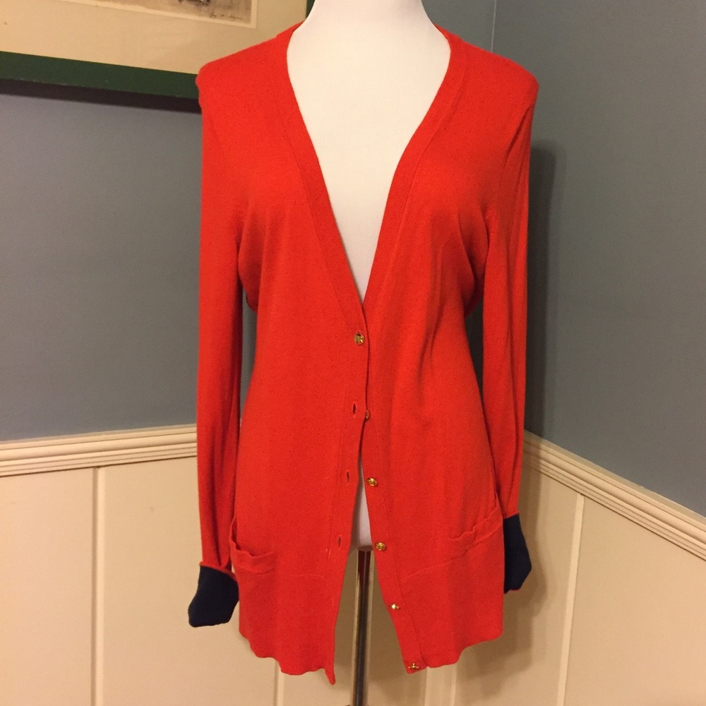 Banana Republic Vermillion (red) long cardigan