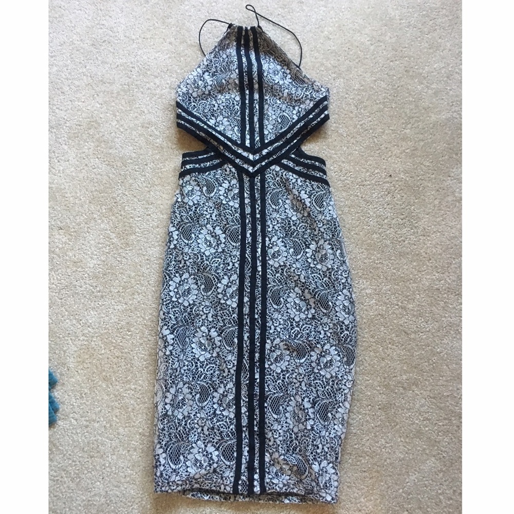 Black Lace Pencil Dress
