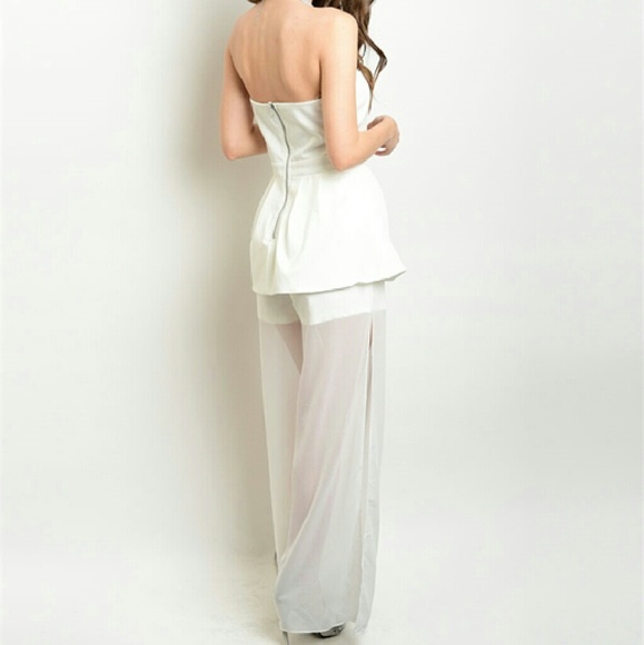 $5 Sale 😀😀 ⚪New Off White Strapless Jumpsuit⚪ - Picture 3 of 8