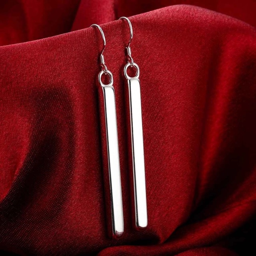 NWT STERLING SILVER DROP BAR EARRINGS