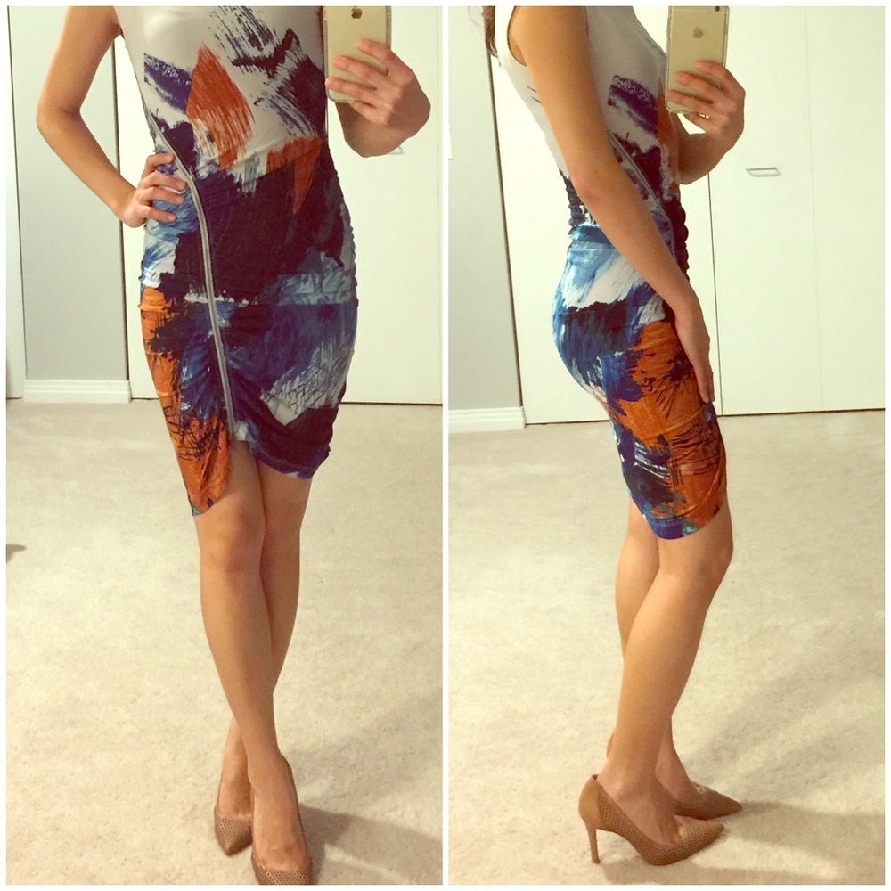 BCBG brush print dress