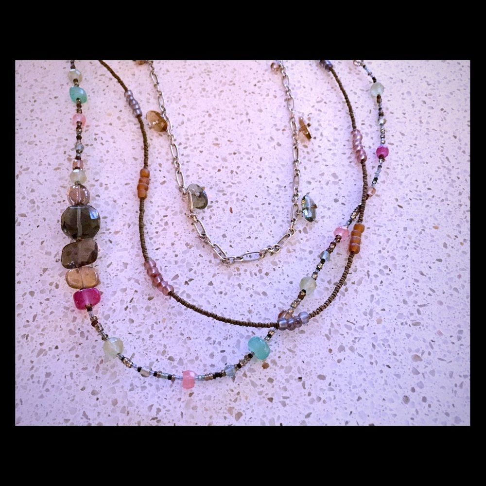 Silpada 3-strand Multi color long necklace