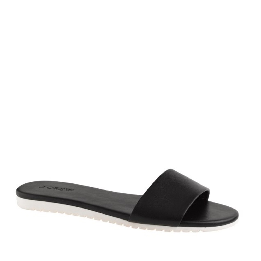 J. Crew Abbot Slip On Black Slide Sandals