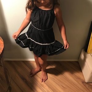 Fun Little Girls Black Boho Dress