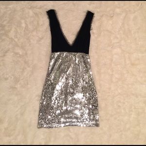 Sequined Bebe Mini Dress