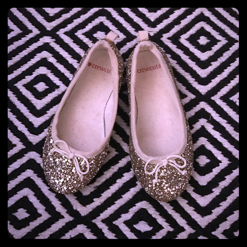 J. Crew Gold Glitter Shoes