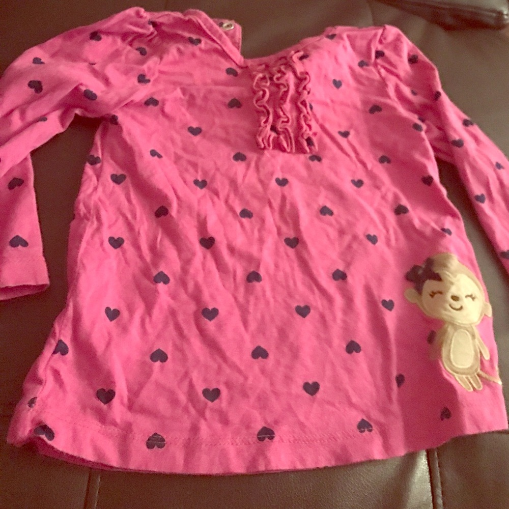 Carter's Monkey with Hearts Top